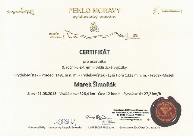Certifikát - Marek Šimoňák