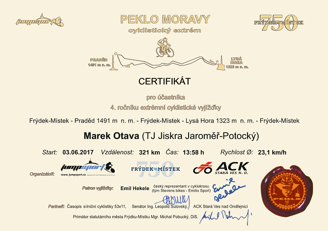 Certifik&aacute;t - Marek Otava