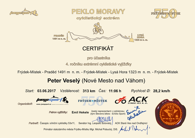 Certifik&aacute;t - Peter Vesel&yacute;