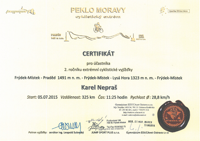 Certifik&aacute;t - Karel Nepra&scaron;