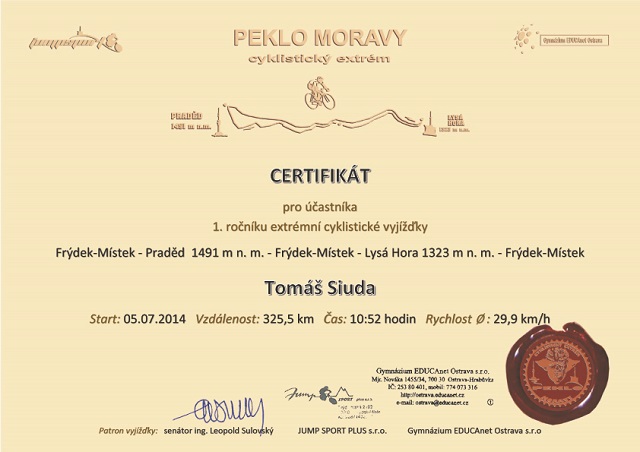Certifik&aacute;t - Tom&aacute;&scaron; Siuda